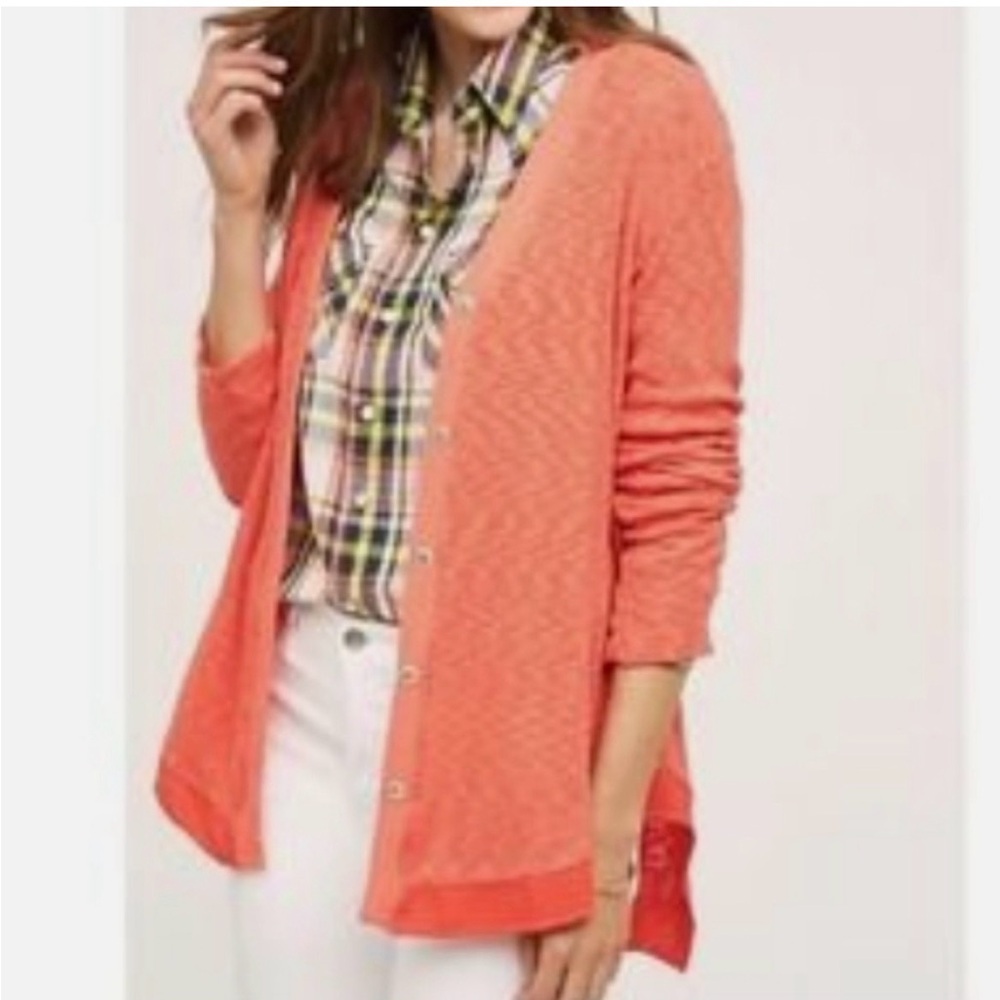 Left of Center Bright Orange Cardigan Sweater